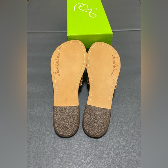 NWT Sam Edelman Gunner Peach Beaded Slides - Picture 3 of 4